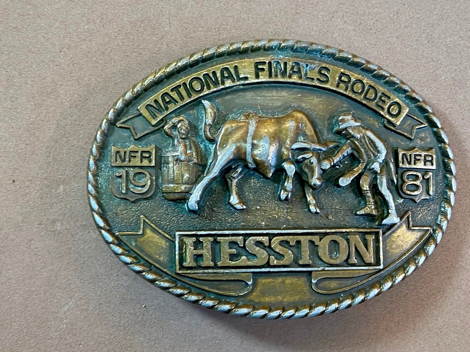 1991 Seventh Edition Adult Hesston Nfr Belt Buckle  National Finals Rodeo