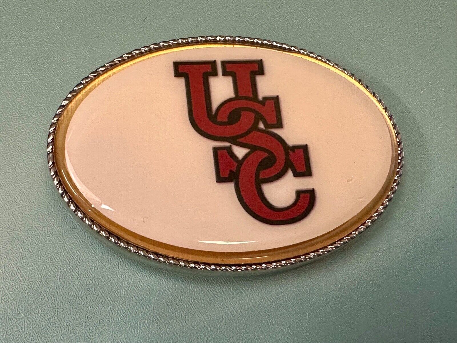 USC University of Southern California LED Flashing belt buckle w/ fresh battery!