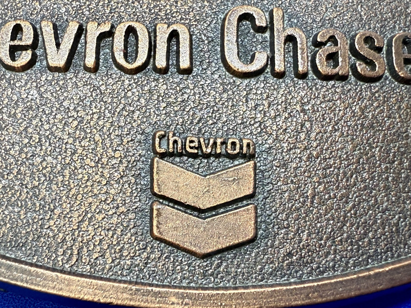 ATTA BOY Chevron Chaser Fuel Oil Mine Industry Rough Neck NOS Vtg. Belt Buckle
