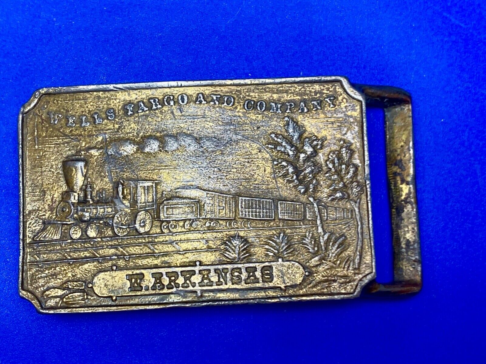 Train Steam Locomotive Wells Fargo & co West Arkansas Collectable belt buckle