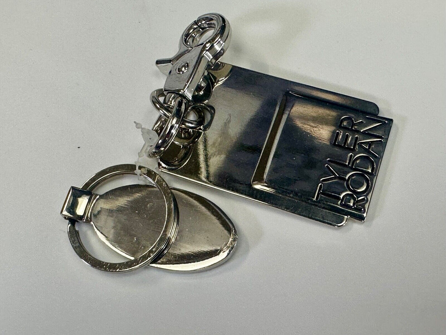 Tyler Rodan Designer Silver Tone Hanging Keychain Ring & Purse Charm Hook