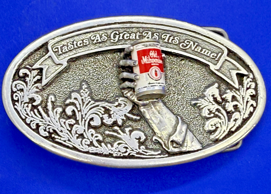 Taste as Great as Its Name Old Milwaukee Beer Promotional Belt Buckle by Adezy