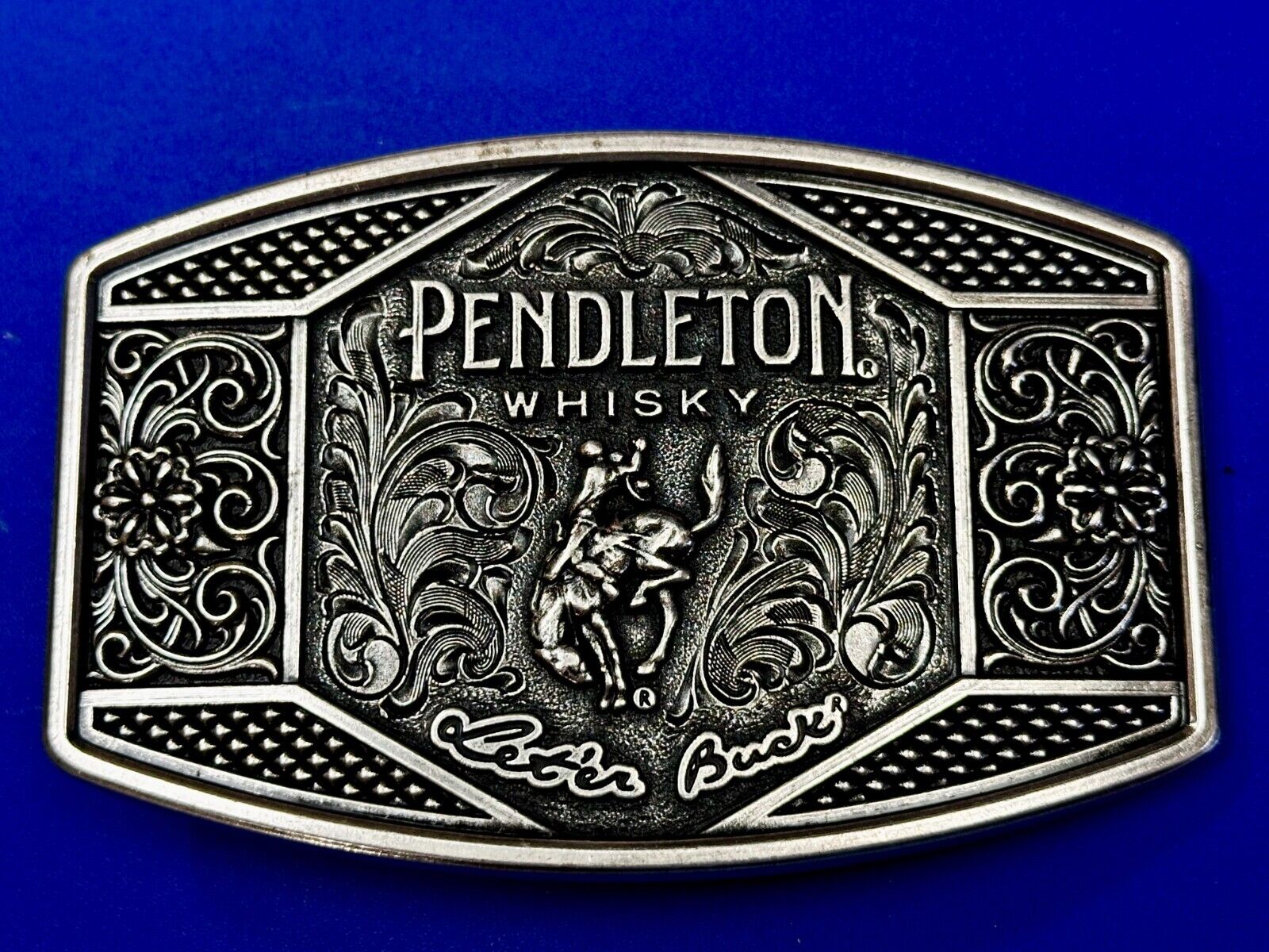 2022 Pendleton Whiskey Leter Buck Rodeo Cowboys Montana Silversmiths Belt Buckle