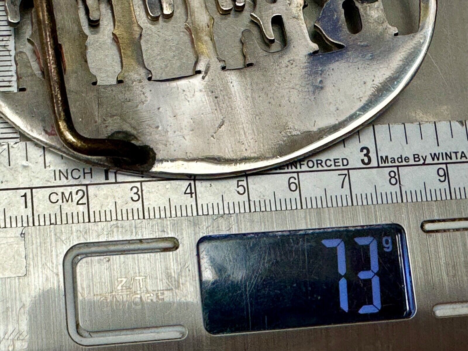 BETTE - custom name on western two tone cutout see through vintage belt buckle