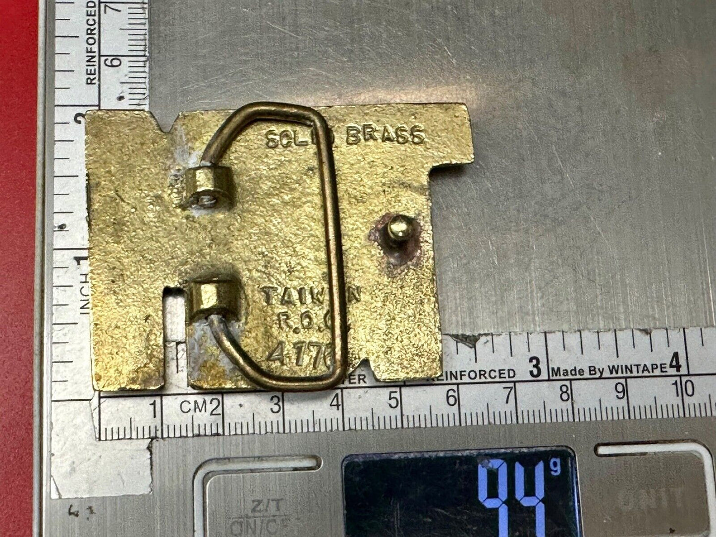TOM Custom Name in cutout block letters solid brass belt buckle - Taiwan ROC