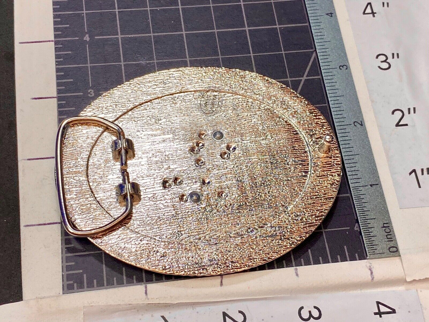 4" silver color letter monogram initial G studded mirrored belt buckle 