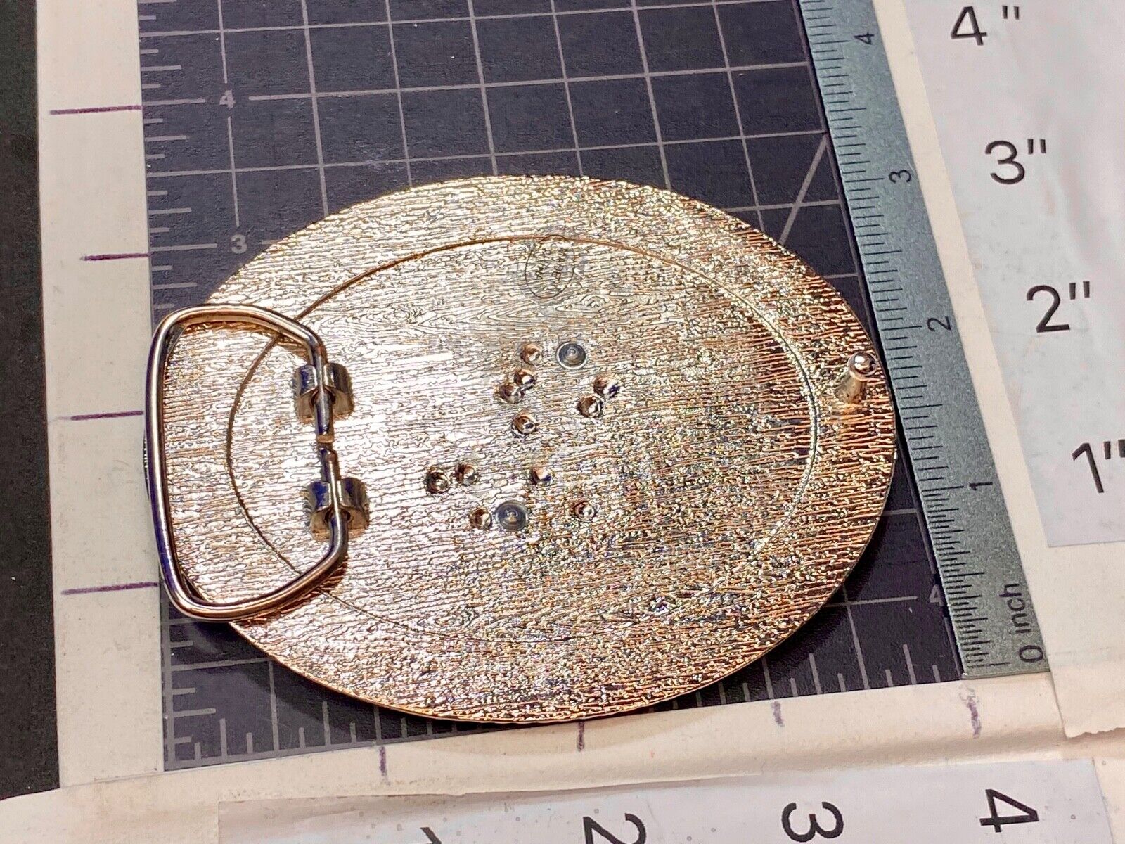 4" silver color letter monogram initial G studded mirrored belt buckle 