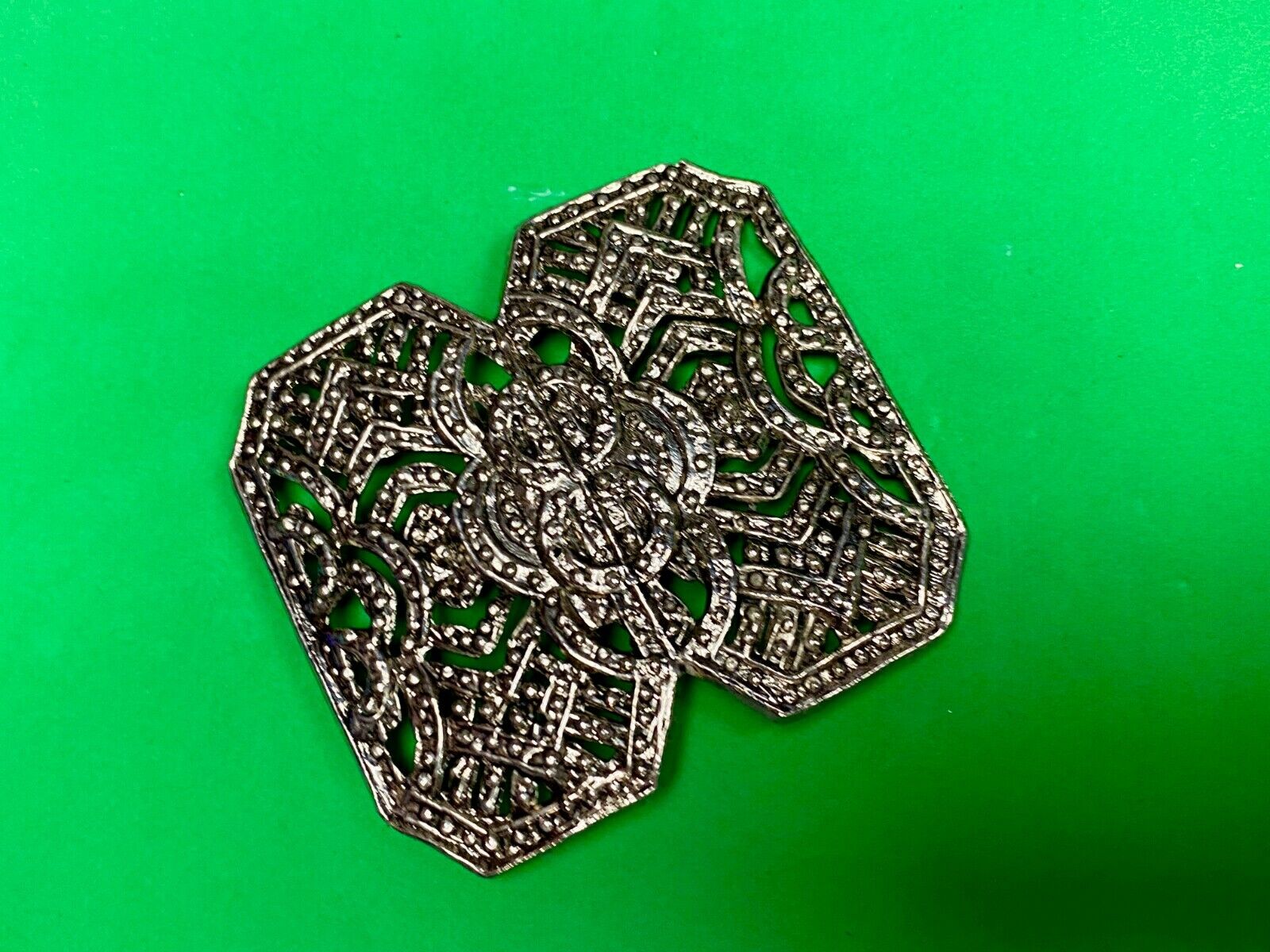 Antique See Through Silver Color Scarf Slide Clip Belt Buckle