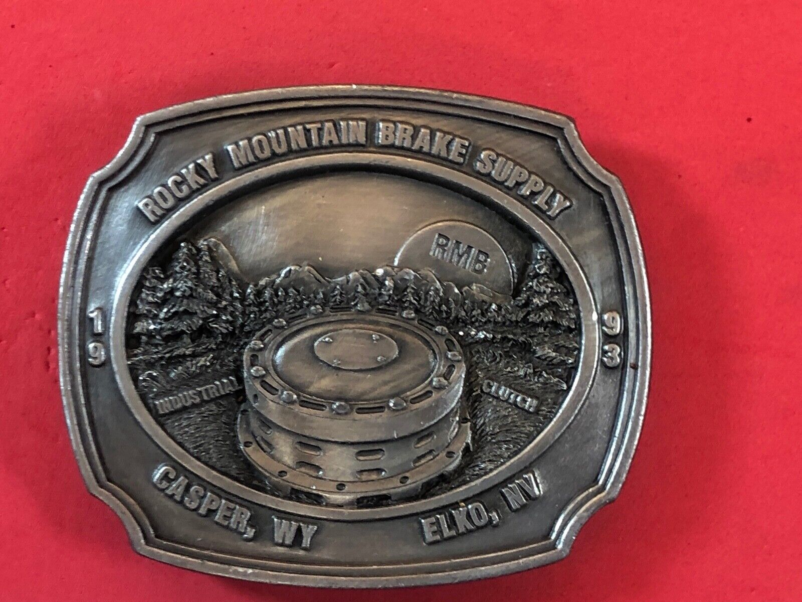 Vtg 1993, Rocky Mountain Brake Supply,  Casper WY, Elko NV, Siskiyou belt buckle