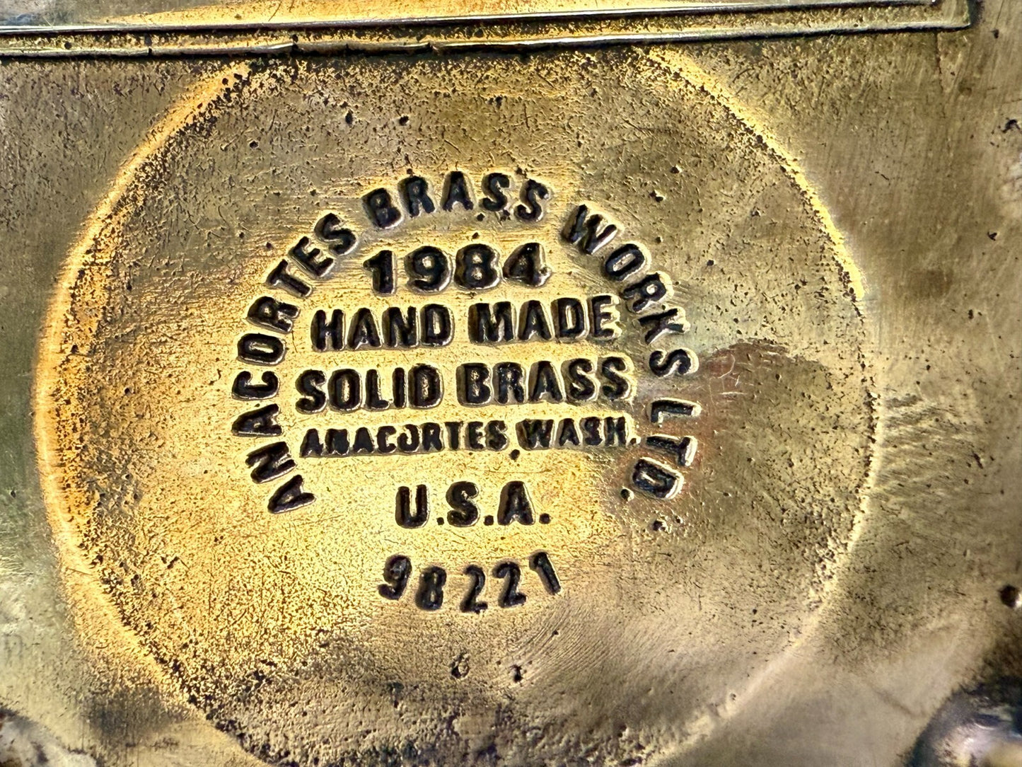 Tooltech Still Turnin To The Right Solid Brass VTG 1984 Anacortes Belt Buckle