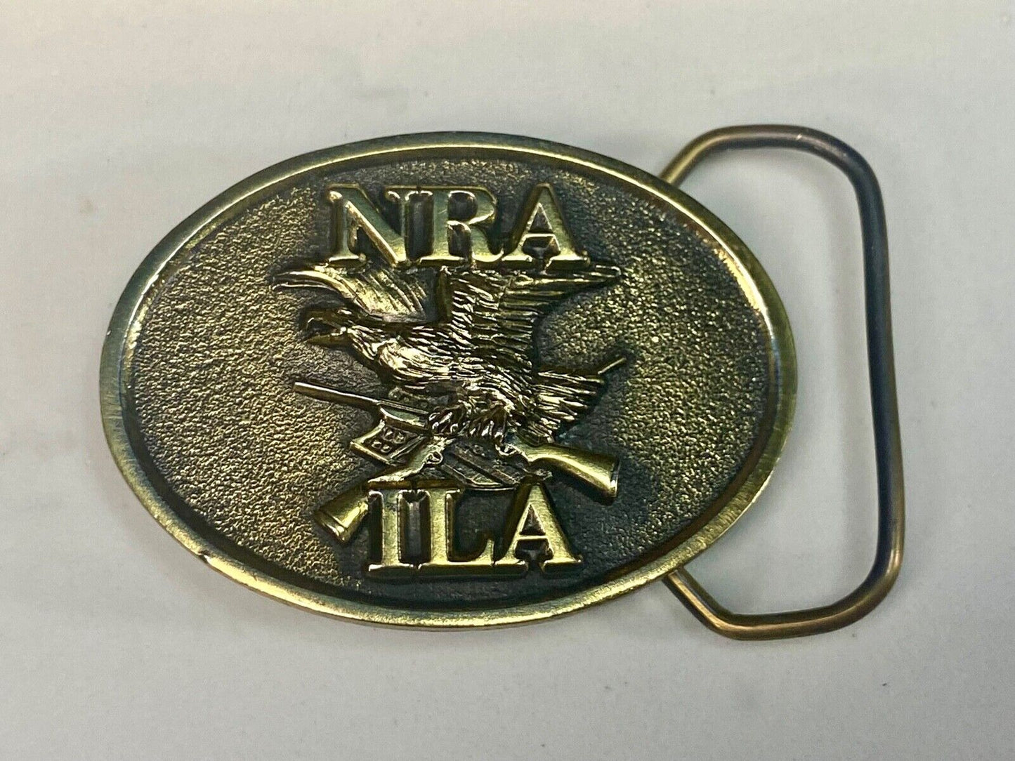 Vintage 1970S Nra Ila  Defender Of Firearms Freedom Belt Buckle 