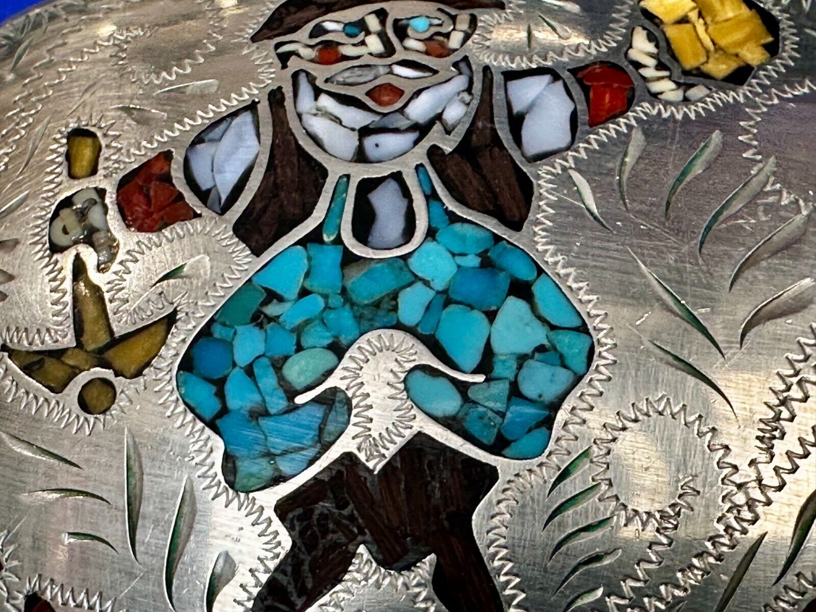Arizona Gold Prospector Turquoise Inlay Stone Native Indian Art Vibe Belt Buckle