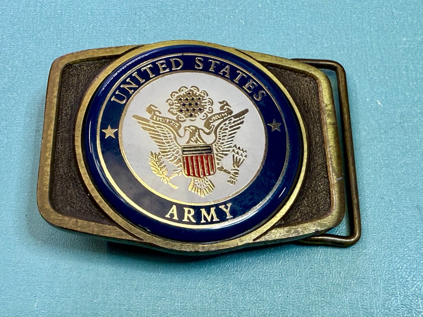 United States Army Armed Forces Commemorative Brass Tone Vintage Belt Buckle