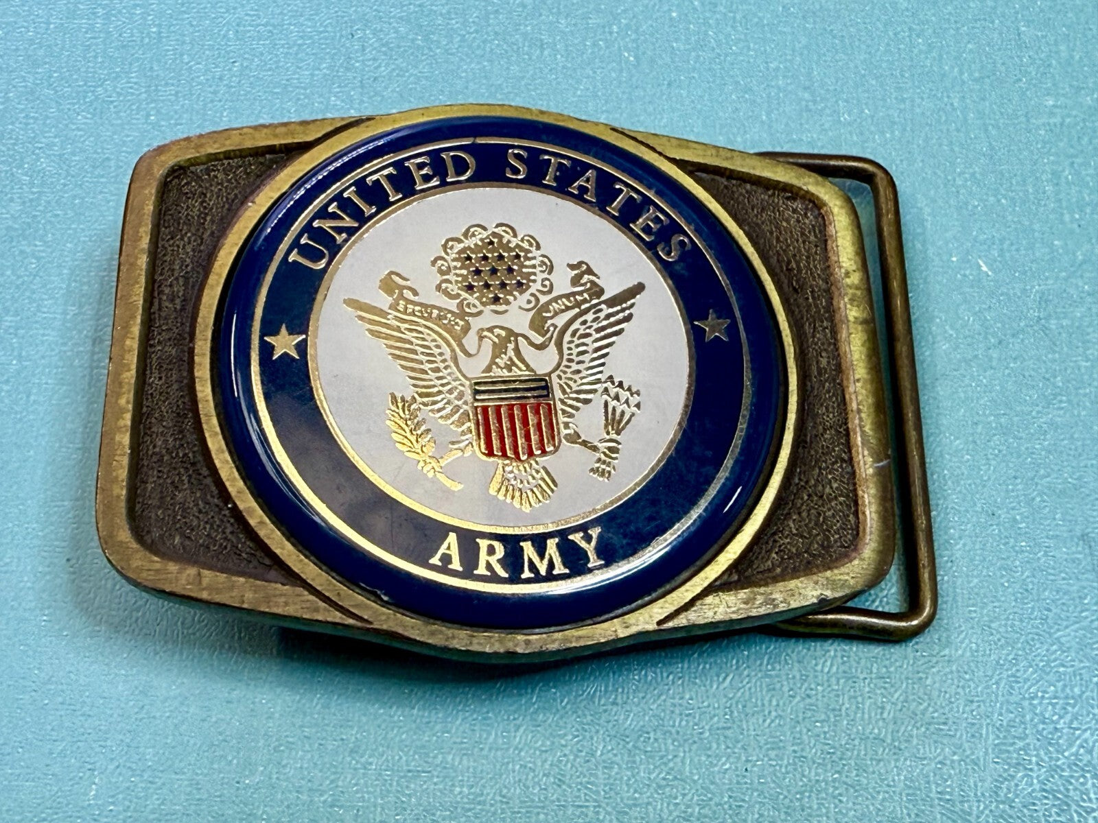 United States Army Armed Forces Commemorative Brass Tone Vintage Belt Buckle