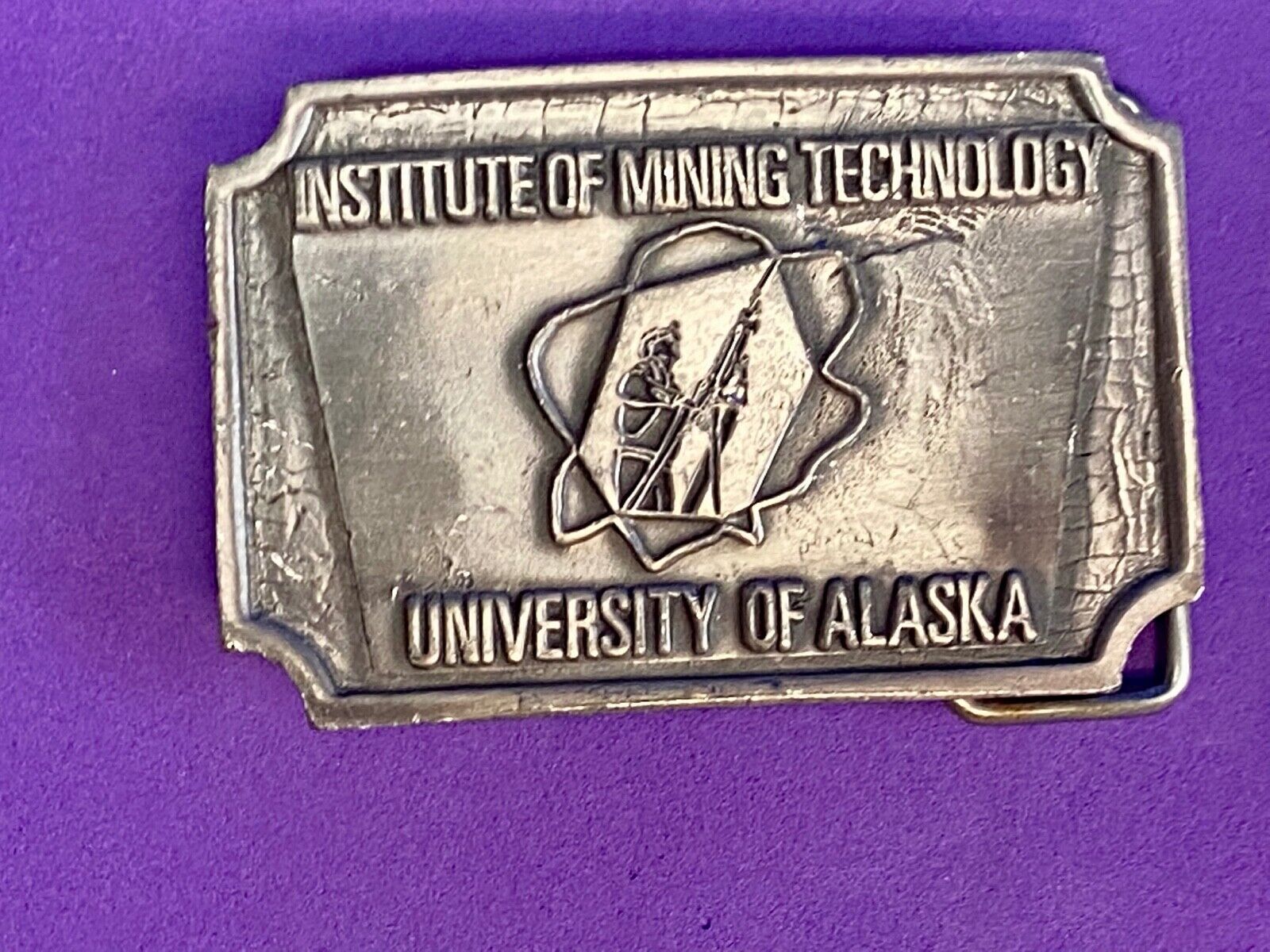 Vintage Institute of mining technology belt buckle - University of Alaska 