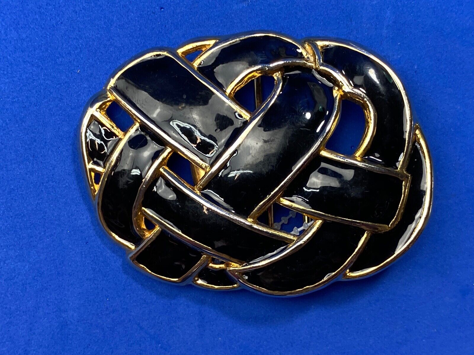 Vintage Day-Lor black and gold belt buckle 