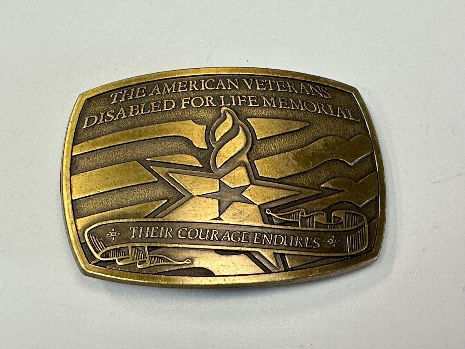Their Courage Endures -American Veterans Disabled for Life Memorial Belt Buckle