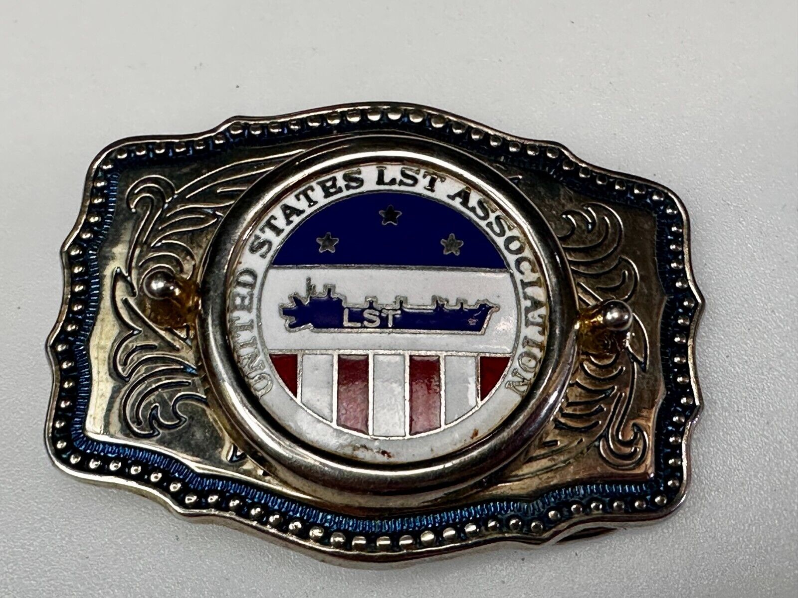 United States LST Association Insert for Coin or Stone Centerpiece Belt Buckle