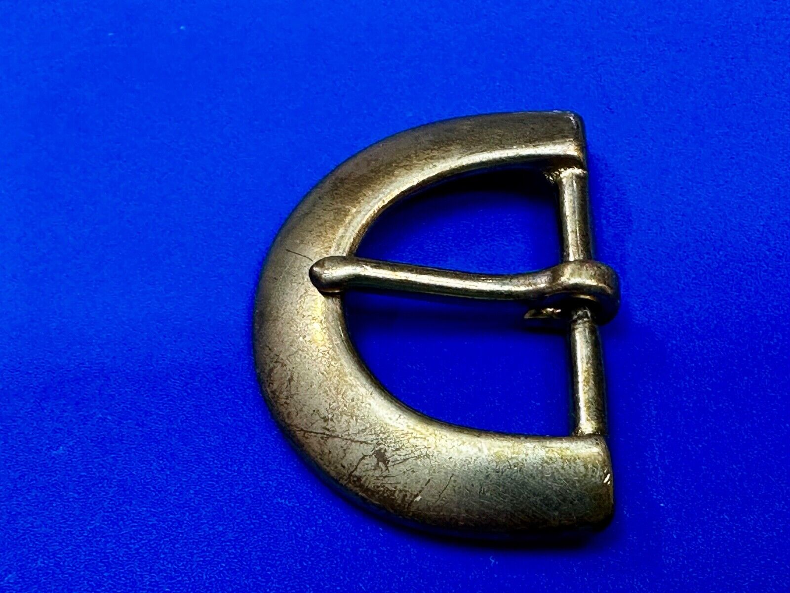 Thick Solid Brass Half Oval Shaped Vintage Replacement Belt Buckle