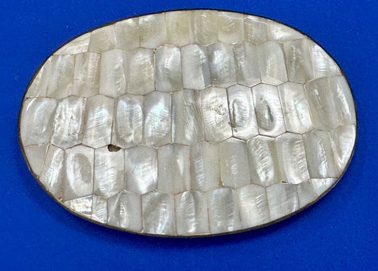 Beautiful Vintage shell theme natural brass belt slide buckle