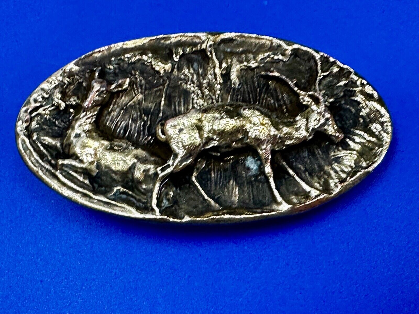 Two deer in nature Vintage Belt Buckle by Adezy - Hunters Gift!