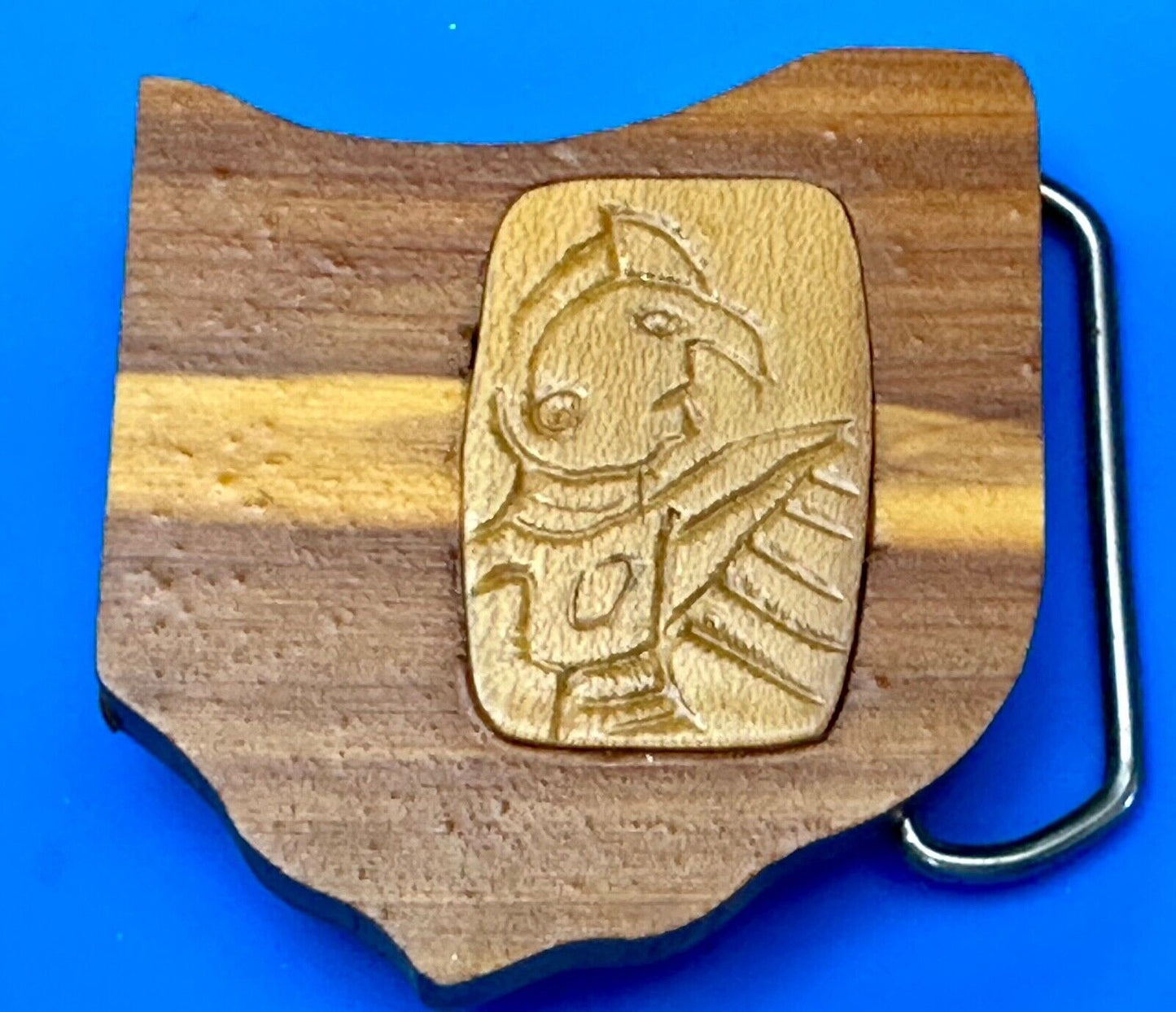 Artisan OHIO state cutout Custom Project wood Belt Buckle Sports fan?