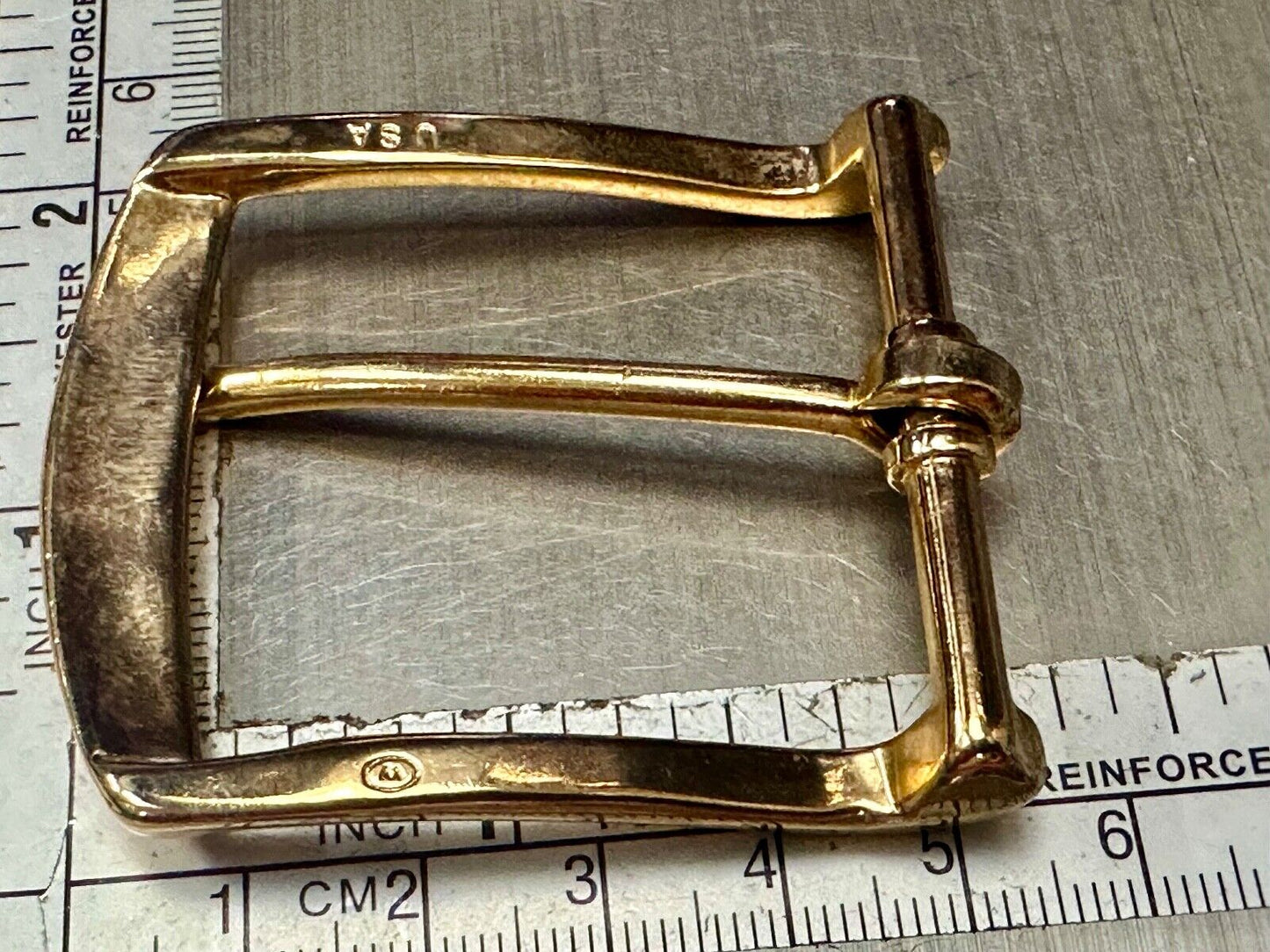 Vintage gold tone replacement belt buckle marked W
