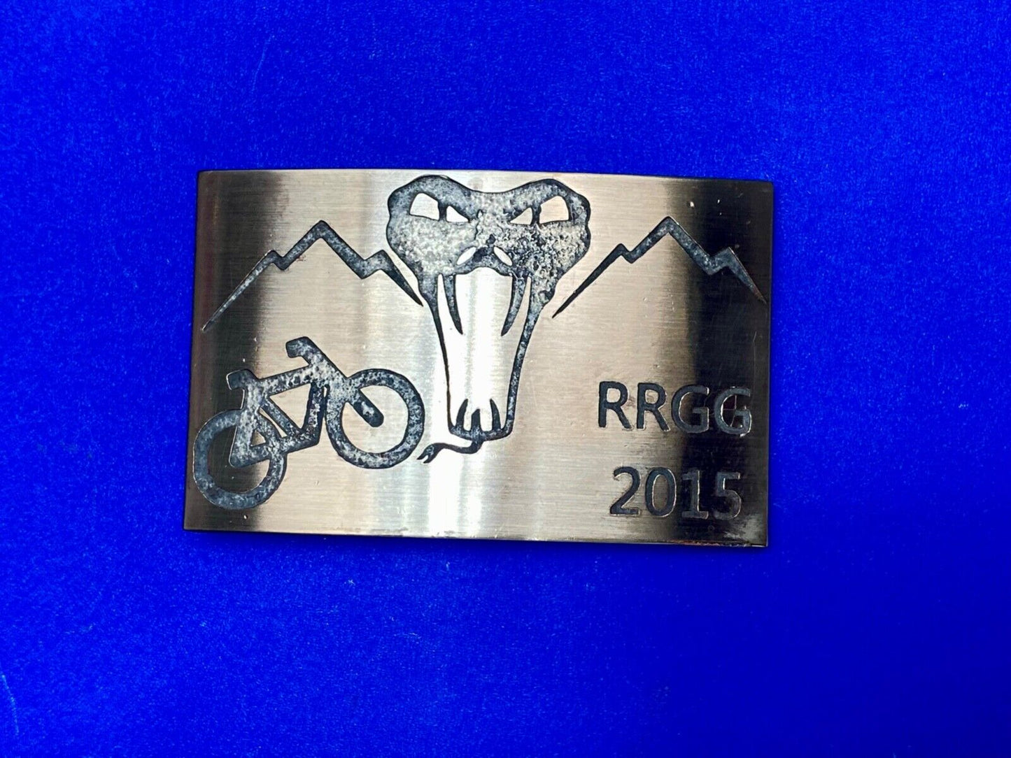 Used 2015 RRGG Mountain Bike Belt Buckle Viper Logo Event Trail Ride Race BMX
