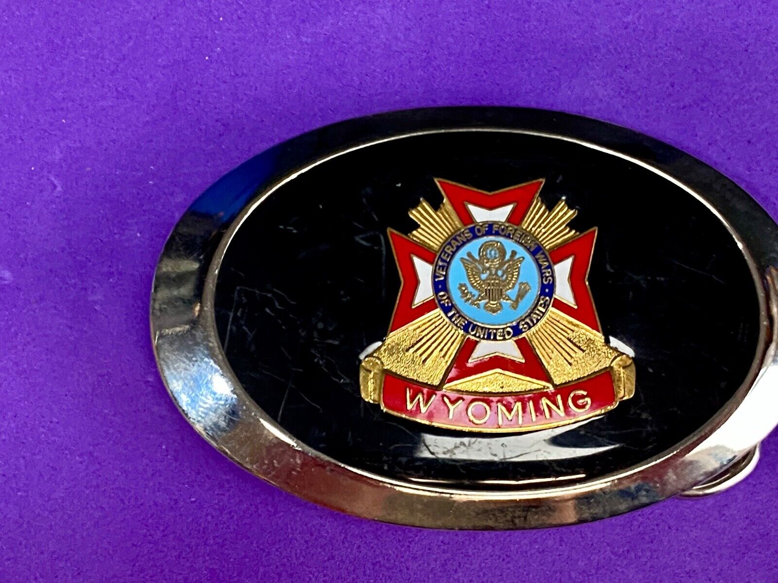 VFW VETERANS OF FOREIGN WARS -State of Wyoming Belt Buckle - Collector’s Piece