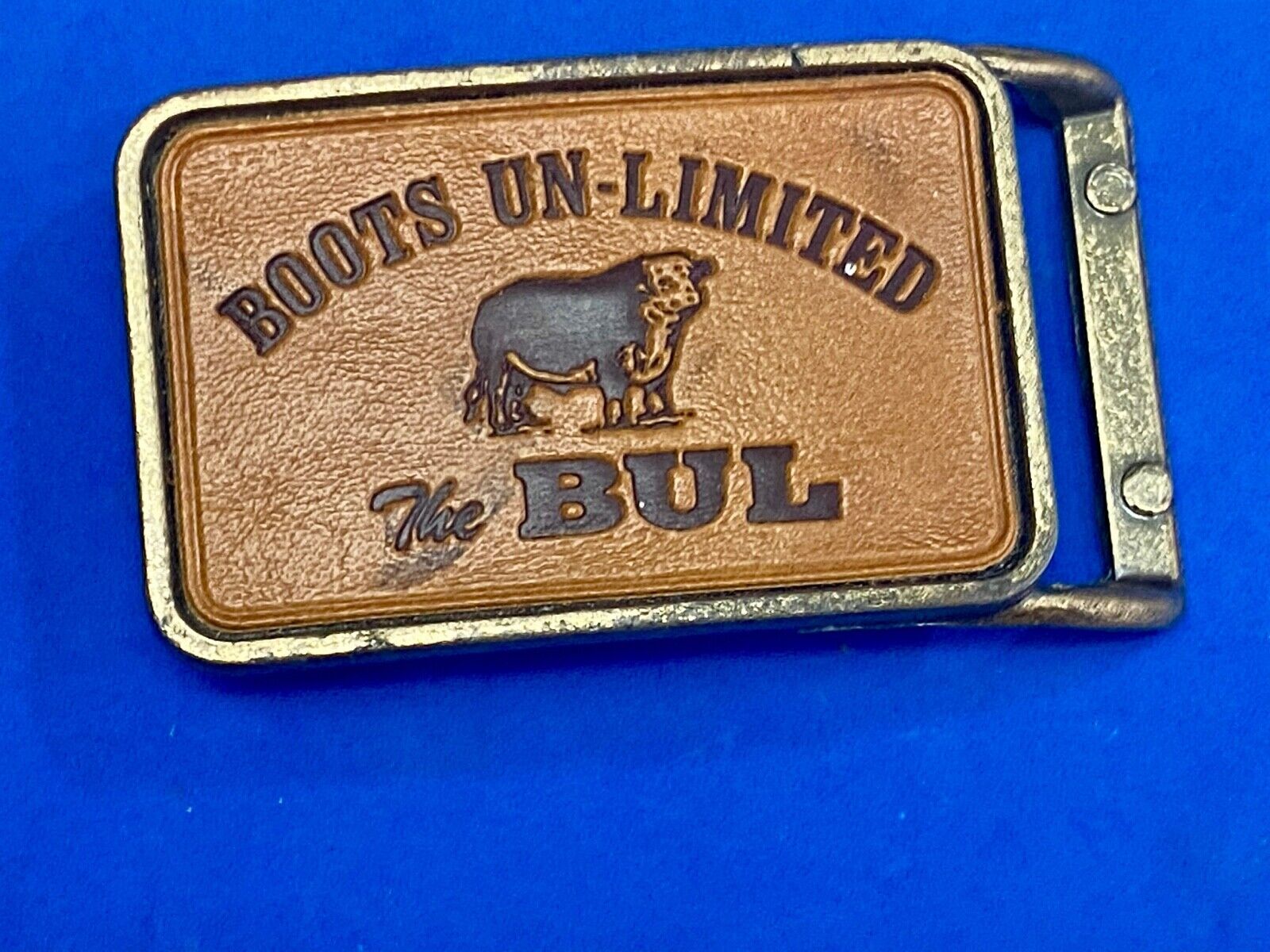 Vintage Leather belt buckle BOOTS unlimited - The Bul  Bull  Pooler GA Company 