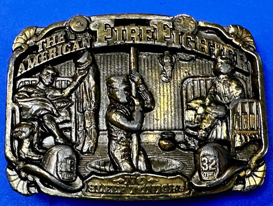 1986 The American Fire Fighter No Sleep Tonight Great American Belt Buckle