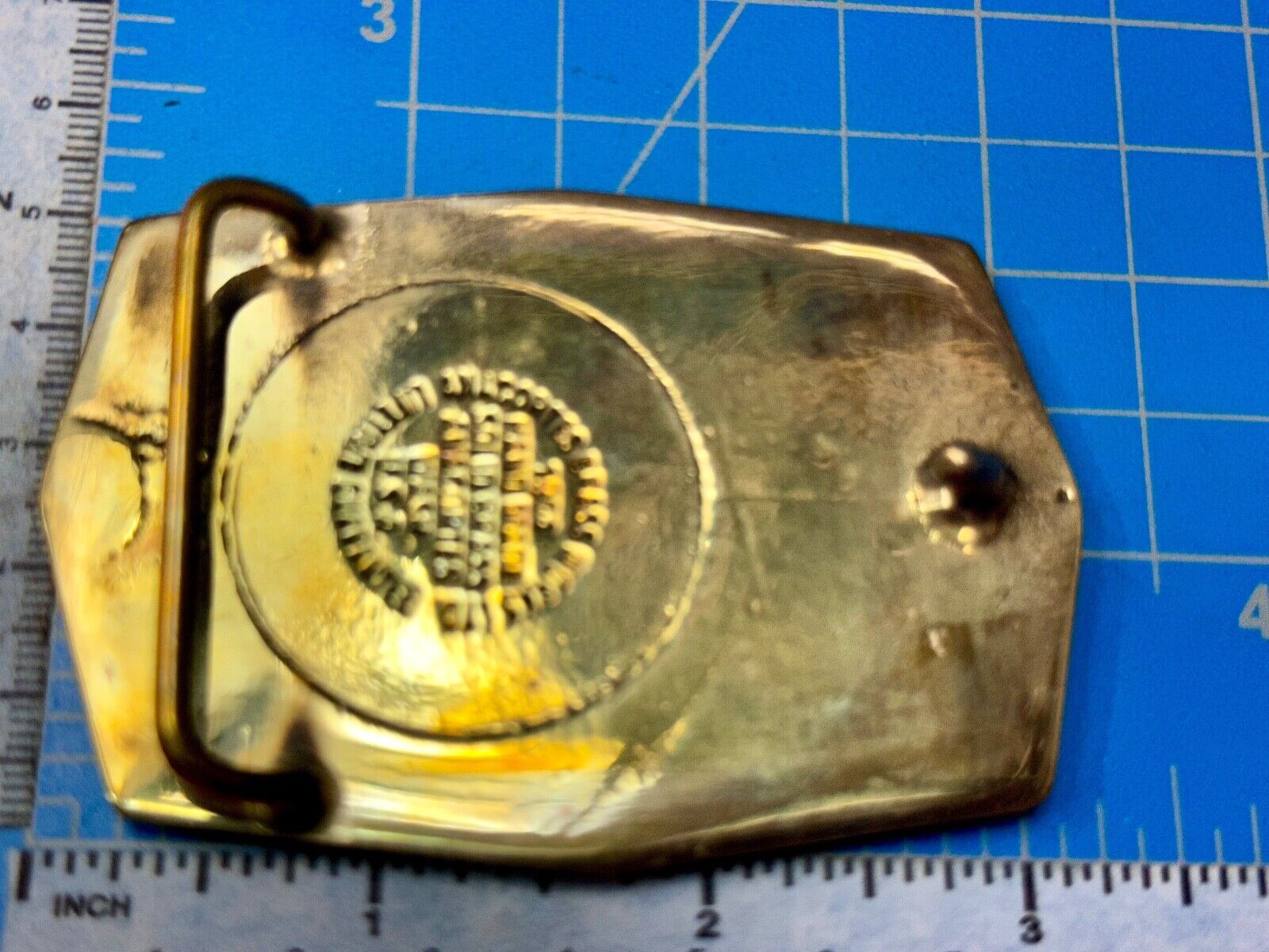 Aegius North American Chemical Company team member brass Anacortes belt buckle