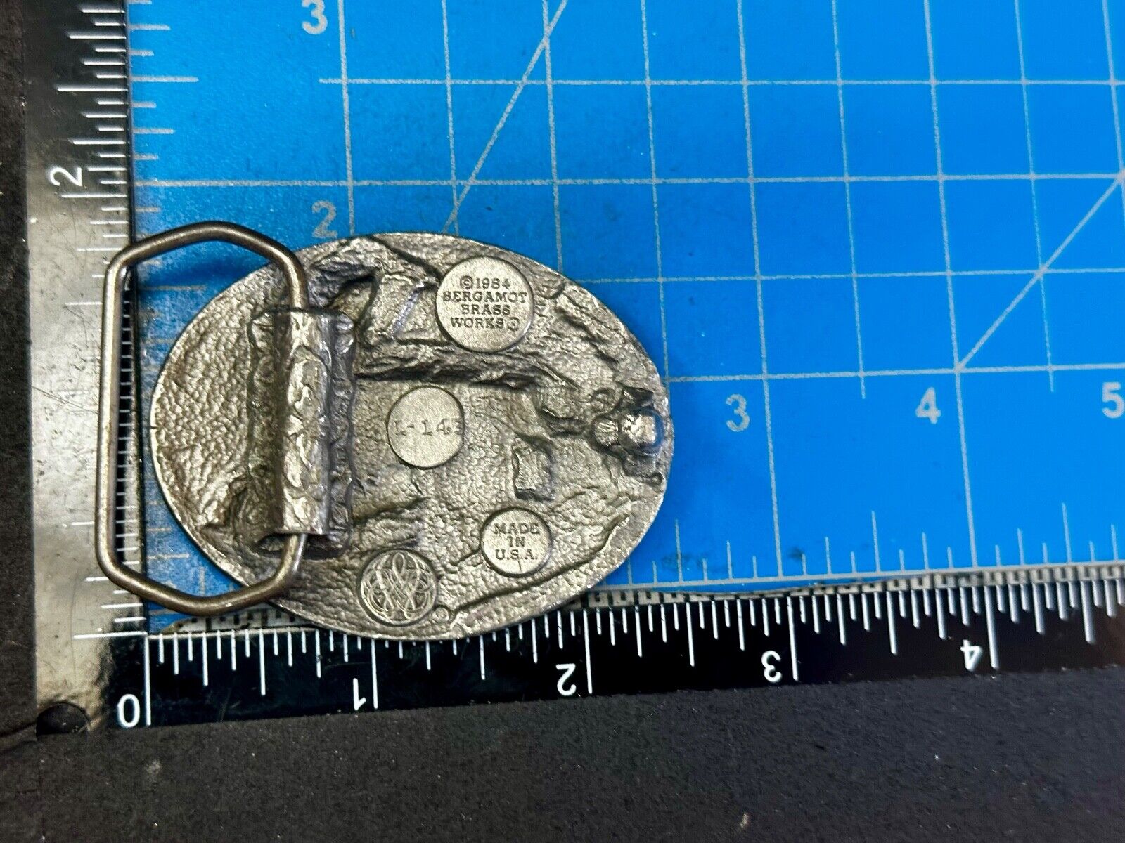 Train Steam Engine Coming Around the Mountain 1984 L-143 Bergamot Belt Buckle