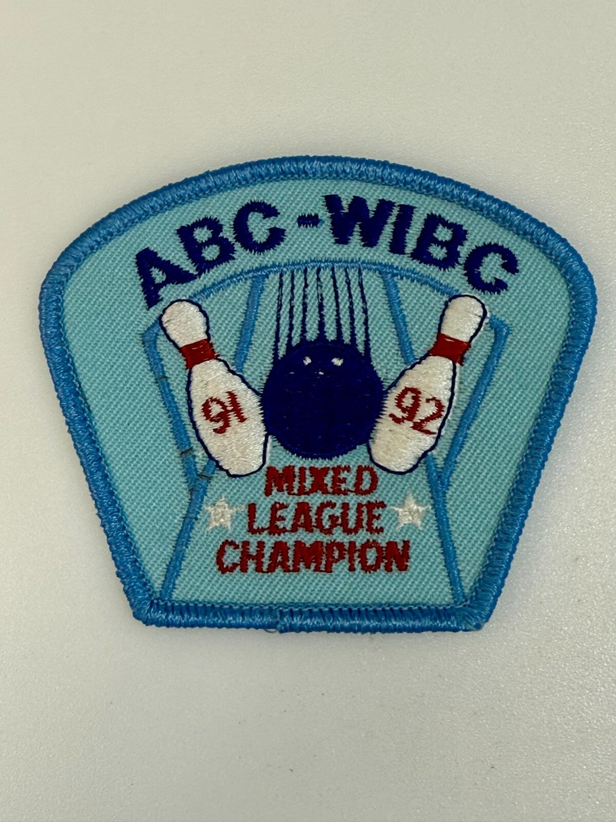 ABC- WIBC Bowling Mixed League Champion 91-92 Vintage Sports  Souvenir Patch
