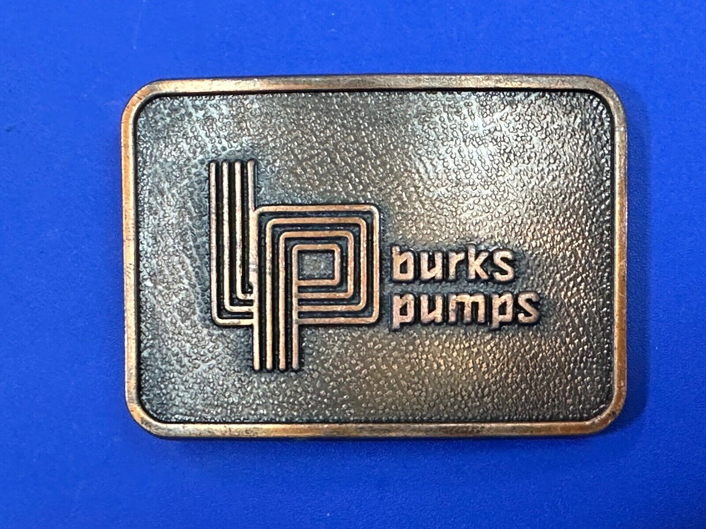 Vintage 1970's Burks Pumps Company Promotional Advertising belt buckle