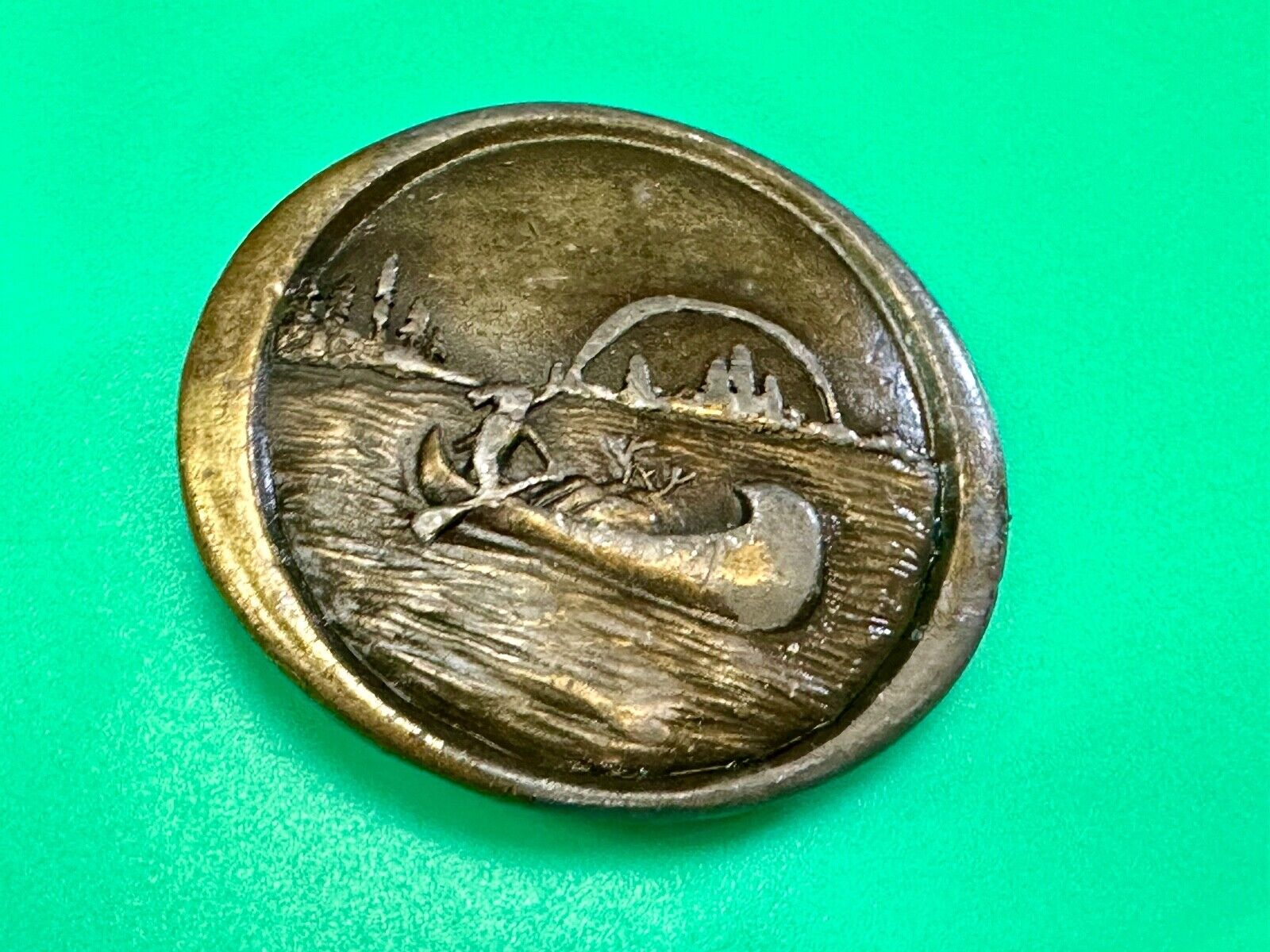 Vintage 1976 Native American Indian,  Indiana Metal Craft belt buckle  W-99