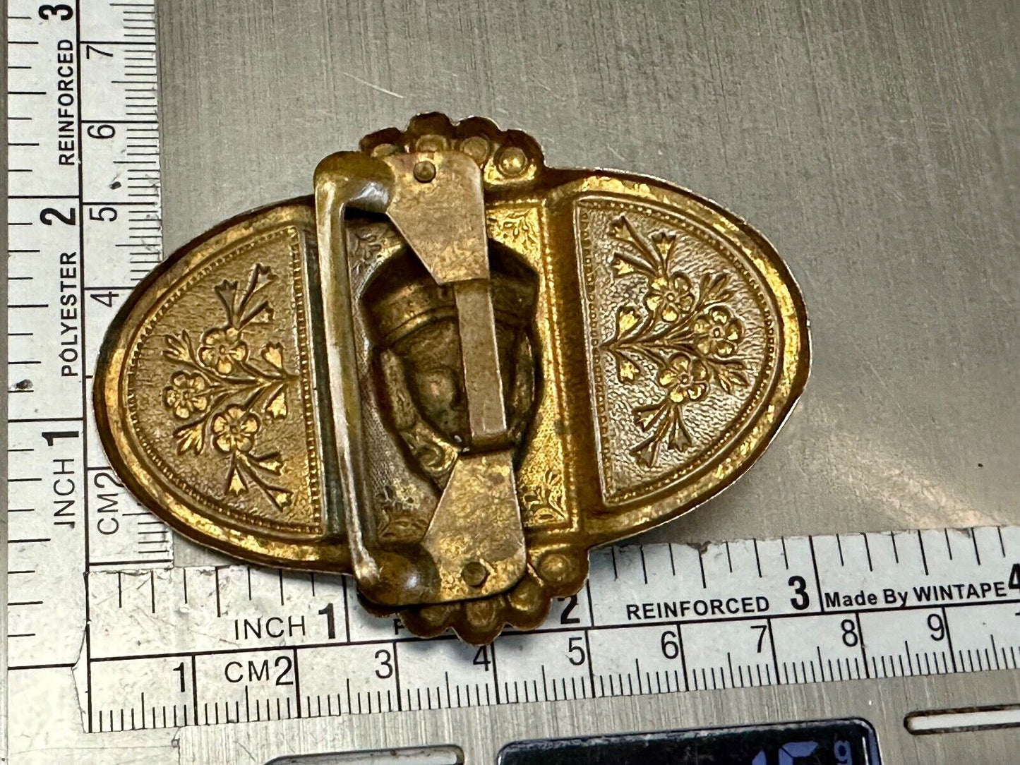 Antique Head Bust Belt Ornament - buckle slide clip - unknown to me! Victorian?