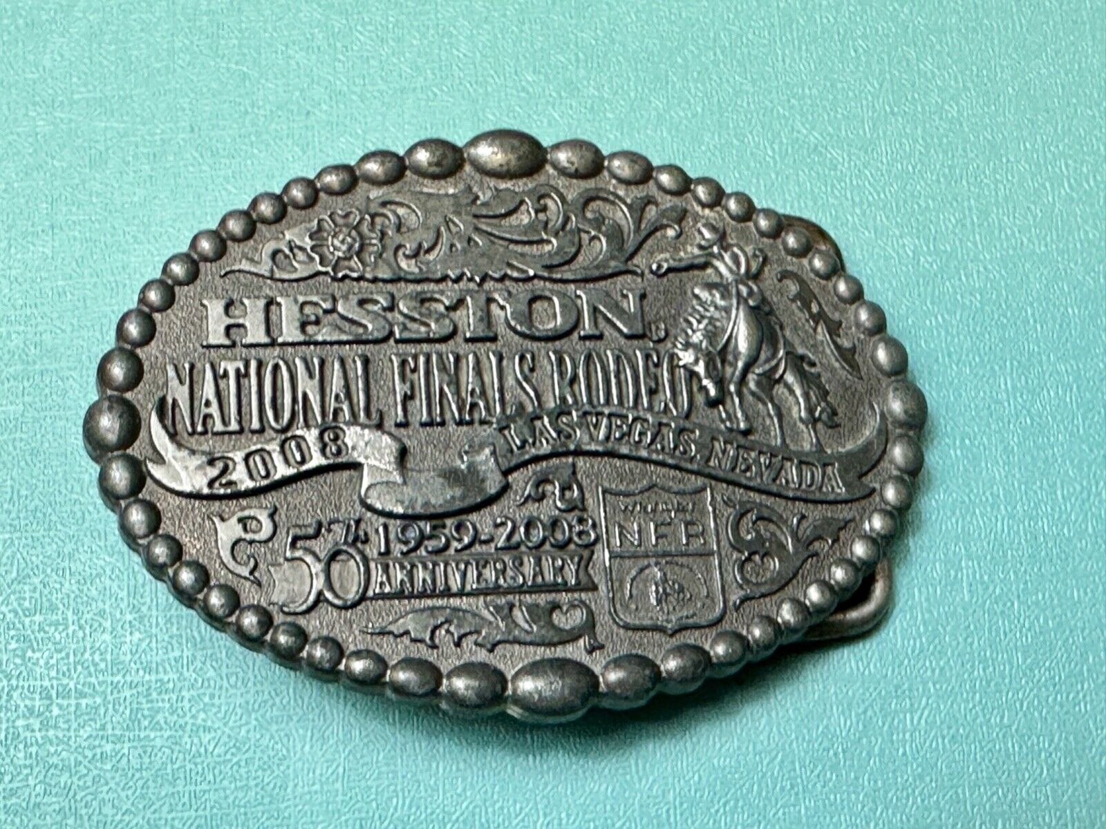 2008 Youth Size NFR Montana Silversmiths Wrangler 50th anniversary belt buckle