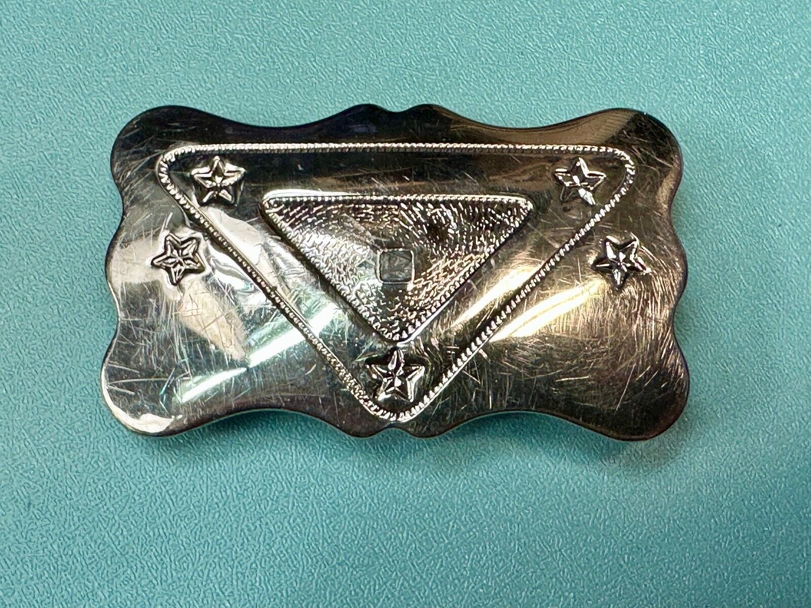 Vintage Chambers ornate engraved project craft belt buckle - no centerpiece