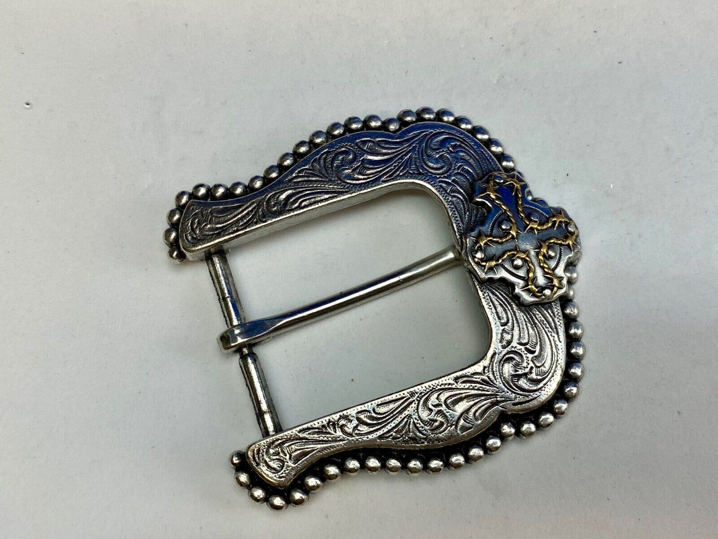 Vintage flower swirl dress western cowgirl belt buckle 