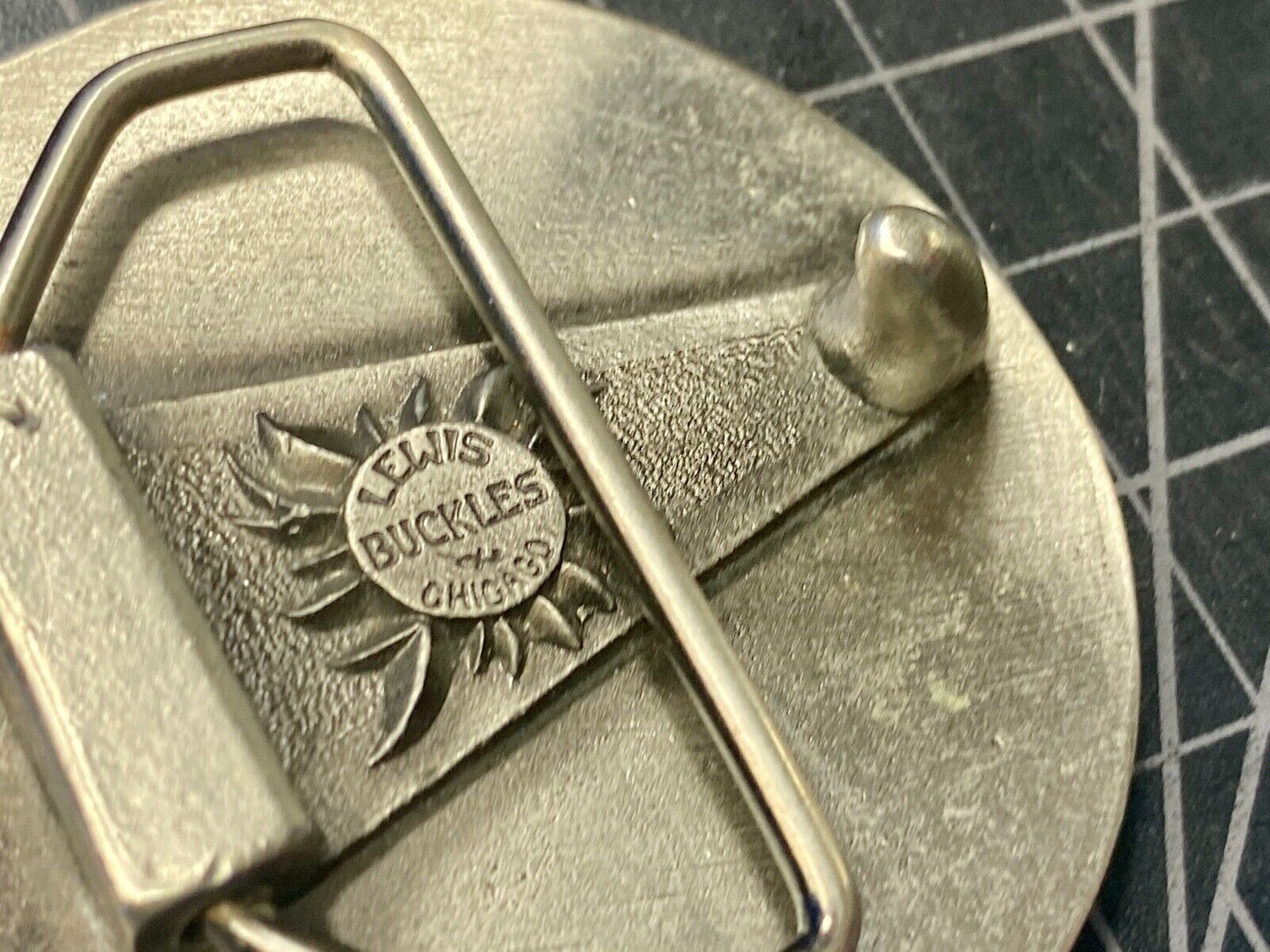Vintage  Mountain State Bit Services Morgantown W.V. round belt buckle  by Lewis
