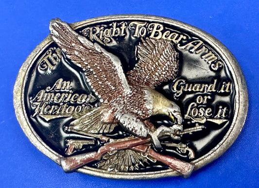 An American Heritage - Second Amendment gun laws Guard it or Lose it belt buckle