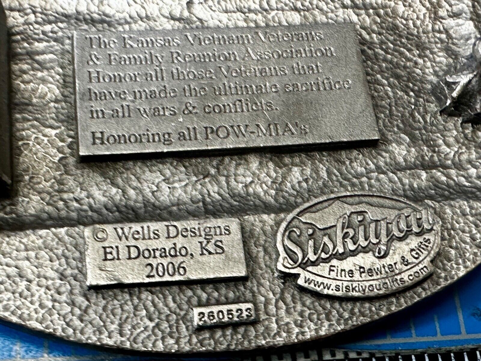 The Kansas Vietnam Veterans Family Reunion 19th Annual Commemorative Belt Buckle