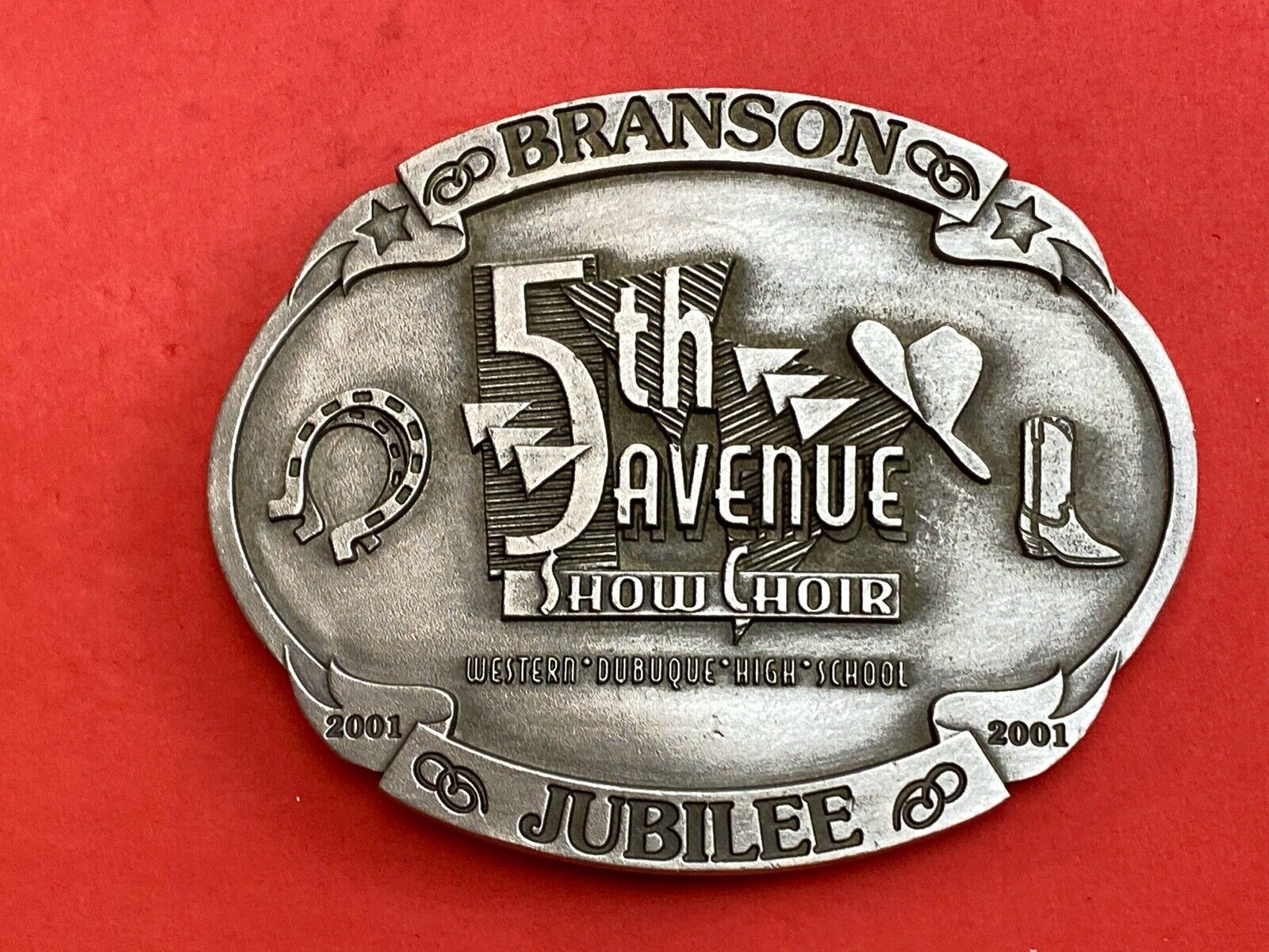 2001 Branson 5th avenue Jubilee Show Choir belt buckle by Spec Cast