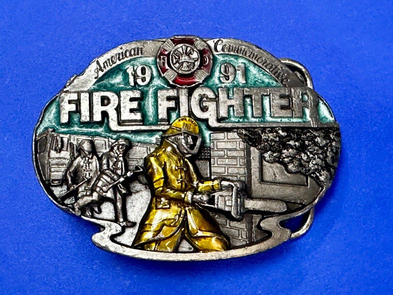 1981 Fire Fighter Commemorative Collection Vintage Arroyo Grande Belt Buckle