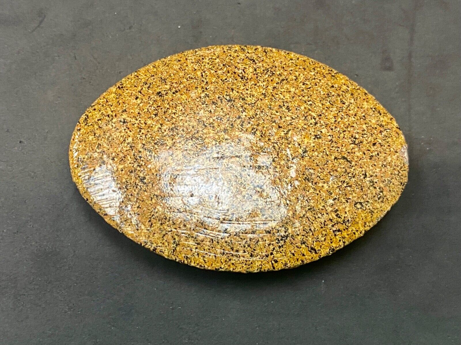 Artisan Half  Egg shaped oval Brown Textured painted belt buckle