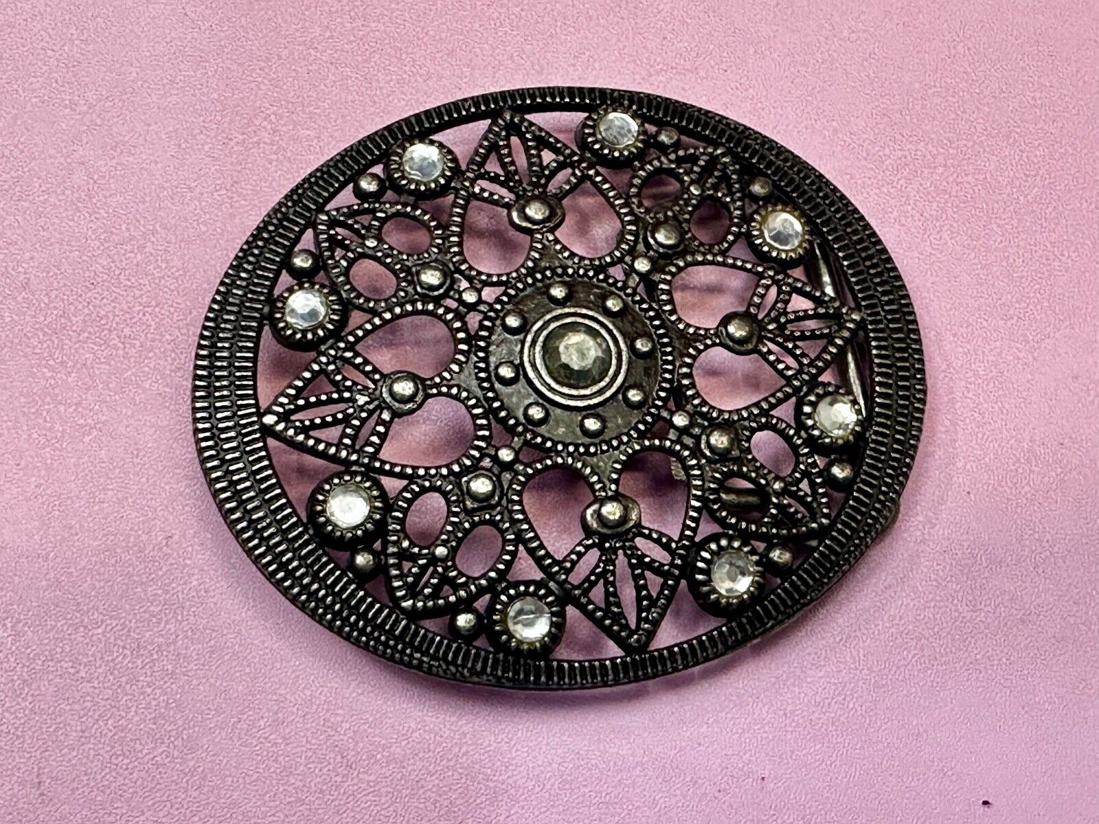 Beautiful Flower Design Rhinestone Accent Open Work Women's Belt Buckle