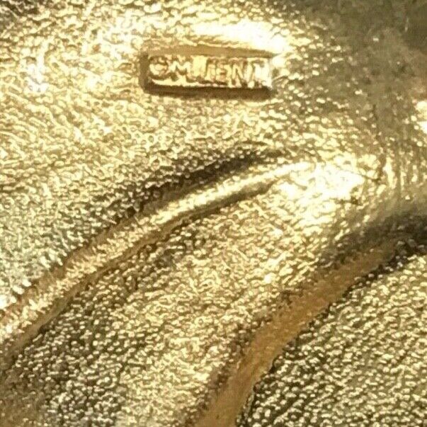 Vintage  Mjent M Jent gold tone pin brooch
