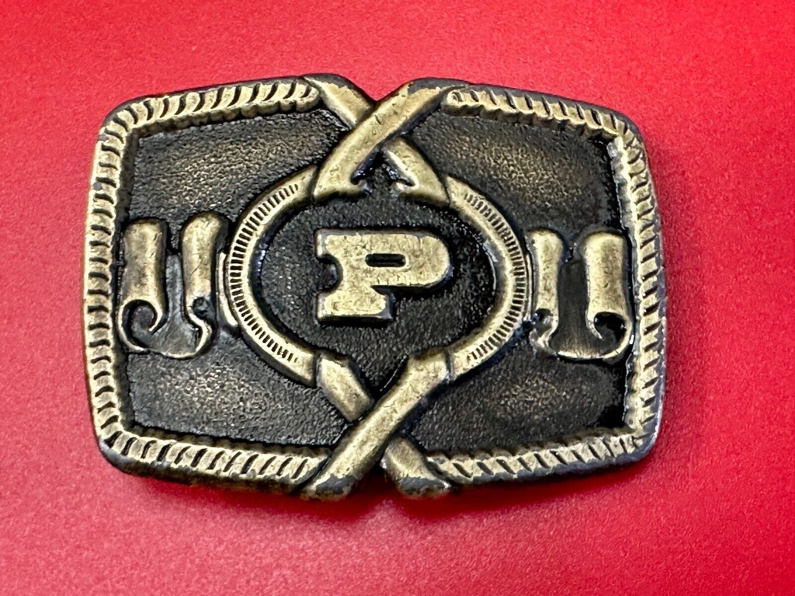 Vintage Letter P - Initial Monogram belt buckle by Oden
