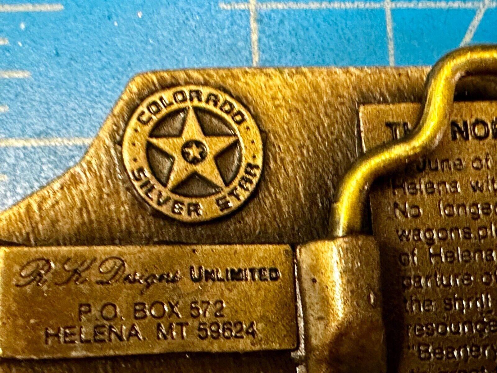 Vintage Helena Montana Queen City of the Rocks Vintage Commemorative Belt Buckle